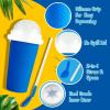 imageNostalgia KoolAid Squeezy Slush 10 Oz Cup for Instant Slushes from any Drink Soda or Juice with Dome and Reusable Spoon Straw Blue
