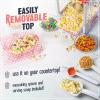 imageNostalgia Popcorn Maker Machine  Professional Cart With 25 Oz Kettle Makes Up to 10 Cups  Vintage Popcorn Machine Movie Theater Style  Retro RedRed  White