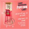 imageNostalgia Popcorn Maker Machine  Professional Cart With 8 Oz Kettle Makes Up to 32 Cups  Vintage Popcorn Machine Movie Theater Style  RedRed Candy Cart