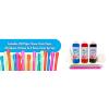 imageNostalgia Premium Snow Cone Party Kit 3 Syrups Blue Raspberry Cherry Cotton Candy 20 Cups ampamp Spoon StrawsTropical Punch  Grape  Blue Raspberry