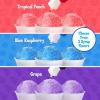 imageNostalgia Premium Snow Cone Party Kit 3 Syrups Blue Raspberry Cherry Cotton Candy 20 Cups ampamp Spoon StrawsTropical Punch  Grape  Blue Raspberry