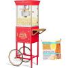 imageNostalgia Popcorn Maker Machine  Professional Cart With 8 Oz Kettle Makes Up to 32 Cups  Vintage Popcorn Machine Movie Theater Style  RedRed Bundle