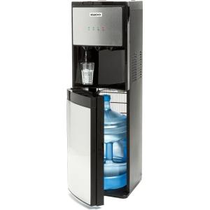 imageIgloo Hot and Cold Water Cooler Dispenser  Holds 3 ampamp 5 Gallon Bottles 2 Temperature Spouts with Dispensing Paddles No Lift Bottom Loading Child Safety Lock  WhiteStainless