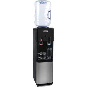 imageIgloo Top Loading Hot and Cold Water Dispenser  Water Cooler for 5 Gallon Bottles and 3 Gallon Bottles  Includes Child Safety Lock  Water Machine Perfect for Home Office ampamp More  BlackStainless