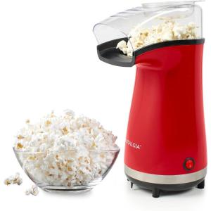 imageNostalgia 16 Cup Hot Air Popcorn Maker  Makes Hot Healthy Popcorn No Oil Needed  Measuring Cap for Kernels Included  Stainless Steel AquaRed