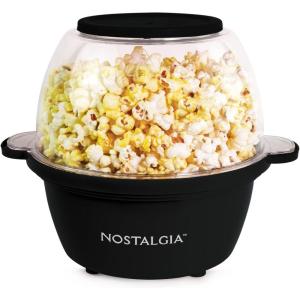 imageNostalgia 6Quart Stirring Popcorn Popper  QuickHeat Technology  Makes 24 Cups of Popcorn  Includes Kernel Measuring Cup  Perfect for Birthday Parties Movie Nights and More  Stainless SteelBlack