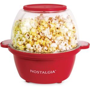 imageNostalgia 6Quart Stirring Popcorn Popper  QuickHeat Technology  Makes 24 Cups of Popcorn  Includes Kernel Measuring Cup  Perfect for Birthday Parties Movie Nights and More  Stainless SteelRed