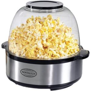 imageNostalgia 6Quart Stirring Popcorn Popper  QuickHeat Technology  Makes 24 Cups of Popcorn  Includes Kernel Measuring Cup  Perfect for Birthday Parties Movie Nights and More  Stainless SteelStainless Original