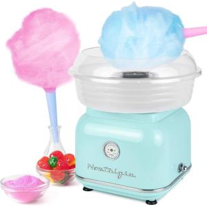 imageNostalgia Classic Countertop Cotton Candy Machine Manual Retro Vintage Candy Maker Includes 2 Reusable Cones ampamp Scoop AquaCotton Candy Maker