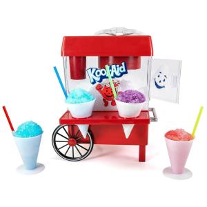 imageNostalgia CocaCola Snow Cone Shaved Ice Machine  Coke Retro TableTop Slushie Machine Makes 20 Icy Treats  Includes 2 Reusable Plastic Cups ampamp Ice Scoop  White ampamp RedKoolAid Red