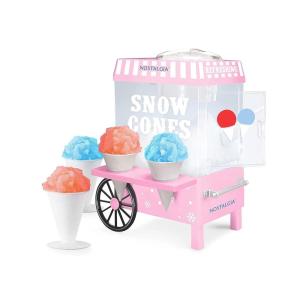 imageNostalgia CocaCola Snow Cone Shaved Ice Machine  Coke Retro TableTop Slushie Machine Makes 20 Icy Treats  Includes 2 Reusable Plastic Cups ampamp Ice Scoop  White ampamp RedPink