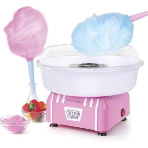 imageNostalgia Cotton Candy Machine  Retro Cotton Candy Machine for Kids with 2 Reusable Cones 1 Sugar Scoop and 1 Extractor Head  PinkPink