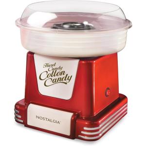 imageNostalgia Cotton Candy Machine  Retro Cotton Candy Machine for Kids with 2 Reusable Cones 1 Sugar Scoop and 1 Extractor Head  RedRed