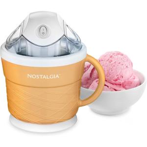 imageNostalgia Electric Ice Cream Maker  Old Fashioned Soft Serve Ice Cream Machine Makes Frozen Yogurt or Gelato in Minutes  Fun Kitchen Appliance  Modern Style  Aqua  2 Quart15 Quart Tan