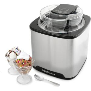 imageNostalgia Electric Ice Cream Maker  Old Fashioned Soft Serve Ice Cream Machine Makes Frozen Yogurt or Gelato in Minutes  Fun Kitchen Appliance  Modern Style  Aqua  2 Quart2 Quart Stainless