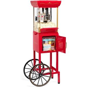 imageNostalgia Popcorn Maker Machine  Professional Cart With 25 Oz Kettle Makes Up to 10 Cups  Vintage Popcorn Machine Movie Theater Style  Retro RedRed