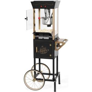 imageNostalgia Popcorn Maker Machine  Professional Cart With 8 Oz Kettle Makes Up to 32 Cups  Vintage Popcorn Machine Movie Theater Style  RedBlack