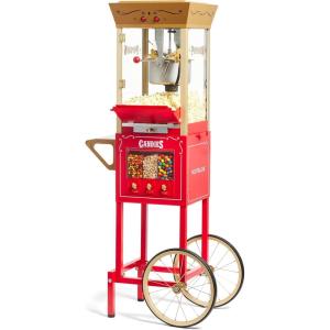 imageNostalgia Popcorn Maker Machine  Professional Cart With 8 Oz Kettle Makes Up to 32 Cups  Vintage Popcorn Machine Movie Theater Style  RedRed Candy Cart