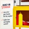 imageNostalgia Oscar Mayer Hot Dog Ferris Wheel  Retro Style Hot Dog Roller Cart Toaster  Classic 6Piece Grill Machine with Bun Warmer Push Handle Wheels Transparent Housing Storage CompartmentYellow
