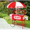 imageNostalgia Oscar Mayer Hot Dog Ferris Wheel  Retro Style Hot Dog Roller Cart Toaster  Classic 6Piece Grill Machine with Bun Warmer Push Handle Wheels Transparent Housing Storage CompartmentRed