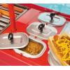 imageNostalgia Oscar Mayer Hot Dog Ferris Wheel  Retro Style Hot Dog Roller Cart Toaster  Classic 6Piece Grill Machine with Bun Warmer Push Handle Wheels Transparent Housing Storage CompartmentRed