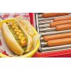 imageNostalgia Oscar Mayer Hot Dog Ferris Wheel  Retro Style Hot Dog Roller Cart Toaster  Classic 6Piece Grill Machine with Bun Warmer Push Handle Wheels Transparent Housing Storage CompartmentRed