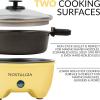 imageNostalgia Oscar Mayer Sandwich Maker with Beverage Cooler Bag 5Inch Nonstick Cooking Surface with Indicator Lights and Lock Feature Lunch and Beverage Tote Included YellowSkillet Yellow