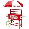 imageNostalgia Oscar Mayer Hot Dog Ferris Wheel  Retro Style Hot Dog Roller Cart Toaster  Classic 6Piece Grill Machine with Bun Warmer Push Handle Wheels Transparent Housing Storage CompartmentRed