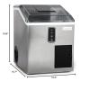 imageIgloo 44 lb Dual Purpose Ice Cube Maker ampamp Dispensing Shaver 12 Cubes Every 715 Minutes 44 Lbs Daily LED Touch Control Panel with Indicator Lights Includes Ice Basket ampamp Scoop Stainless SteelStainless Steel