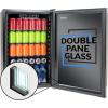 imageIgloo IBC35SS3A New And Improved 135Can Capacity Stainless Steel LEDLighted DoublePane Glass Door Beverage Center Refrigerator and Cooler for Soda Beer Wine and Water 35 Cu Ft41 CuFt