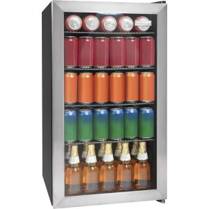 imageIgloo IBC35SS3A New And Improved 135Can Capacity Stainless Steel LEDLighted DoublePane Glass Door Beverage Center Refrigerator and Cooler for Soda Beer Wine and Water 35 Cu Ft35 CuFt