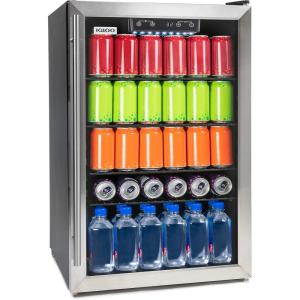 imageIgloo IBC35SS3A New And Improved 135Can Capacity Stainless Steel LEDLighted DoublePane Glass Door Beverage Center Refrigerator and Cooler for Soda Beer Wine and Water 35 Cu Ft41 CuFt