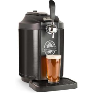 imageHomecraft Black Stainless Steel EasyDispensing Tap Beer Cooling System Kegerator Includes Reusable Growler CO2 Cartridges Removable Drip Tray ampamp Cleaning Kit Fresh for 30 DaysMini Kegerator