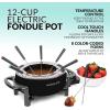 imageNostalgia 12Cup Electric Fondue Pot Set for Cheese ampamp Chocolate8 ColorCoded Forks Temperature ControlStainless Steel Kitchen Gadgets and Appliances for Hors dOeuvres and MoreBlack12 Cup Black