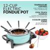 imageNostalgia 12Cup Electric Fondue Pot Set for Cheese ampamp Chocolate8 ColorCoded Forks Temperature ControlStainless Steel Kitchen Gadgets and Appliances for Hors dOeuvres and MoreBlack12 Cup Aqua