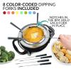imageNostalgia 12Cup Electric Fondue Pot Set for Cheese ampamp Chocolate8 ColorCoded Forks Temperature ControlStainless Steel Kitchen Gadgets and Appliances for Hors dOeuvres and MoreBlack12 Cup Black