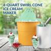 imageNostalgia Electric Ice Cream Maker  Old Fashioned Soft Serve Ice Cream Machine Makes Frozen Yogurt or Gelato in Minutes  Fun Kitchen Appliance  Brown  4 QuartSwirl Mint