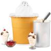 imageNostalgia Electric Ice Cream Maker  Old Fashioned Soft Serve Ice Cream Machine Makes Frozen Yogurt or Gelato in Minutes  Fun Kitchen Appliance  Brown  4 QuartSwirl Vanilla