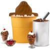 imageNostalgia Electric Ice Cream Maker  Old Fashioned Soft Serve Ice Cream Machine Makes Frozen Yogurt or Gelato in Minutes  Fun Kitchen Appliance  Brown  4 QuartSwirl Chocolate