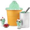 imageNostalgia Electric Ice Cream Maker  Old Fashioned Soft Serve Ice Cream Machine Makes Frozen Yogurt or Gelato in Minutes  Fun Kitchen Appliance  Brown  4 QuartSwirl Mint