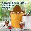 imageNostalgia Electric Ice Cream Maker  Old Fashioned Soft Serve Ice Cream Machine Makes Frozen Yogurt or Gelato in Minutes  Fun Kitchen Appliance  Brown  4 QuartSwirl Chocolate