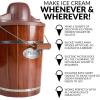 imageNostalgia Electric Ice Cream Maker  Old Fashioned Soft Serve Ice Cream Machine Makes Frozen Yogurt or Gelato in Minutes  Fun Kitchen Appliance  Vintage Wooden Style  Dark Wood  6 Quart