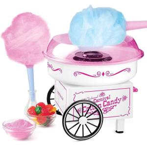 imageNostalgia Cotton Candy Machine  Retro Cotton Candy Machine for Kids with 2 Reusable Cones 1 Sugar Scoop and 1 Extractor Head  WhiteWhite