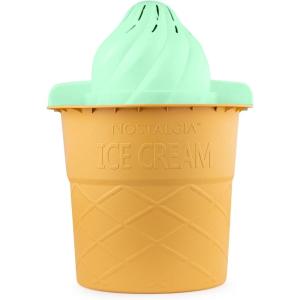 imageNostalgia Electric Ice Cream Maker  Old Fashioned Soft Serve Ice Cream Machine Makes Frozen Yogurt or Gelato in Minutes  Fun Kitchen Appliance  Brown  4 QuartSwirl Mint