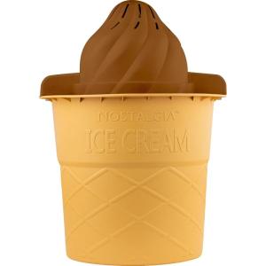 imageNostalgia Electric Ice Cream Maker  Old Fashioned Soft Serve Ice Cream Machine Makes Frozen Yogurt or Gelato in Minutes  Fun Kitchen Appliance  Brown  4 QuartSwirl Chocolate
