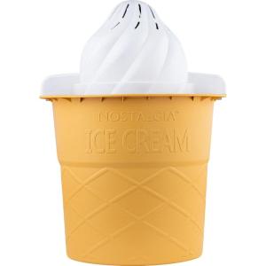 imageNostalgia Electric Ice Cream Maker  Old Fashioned Soft Serve Ice Cream Machine Makes Frozen Yogurt or Gelato in Minutes  Fun Kitchen Appliance  Brown  4 QuartSwirl Vanilla