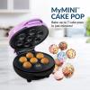 imageNostalgia MyMini Donut Maker 3 Mini Treats Kid Friendly Bakery for Desserts Snacks Breakfast Ice and Frost Your Own Compact and Lightweight BluePurple Cake Pop