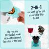 imageNostalgia MyMini Single Coffee Maker Brews KCup ampamp Other Pods Serves up to 14 Ounces Tea Chocolate Hot Cider Lattes Reusable Filter Basket Included LavenderAqua