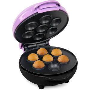 imageNostalgia MyMini Donut Maker 3 Mini Treats Kid Friendly Bakery for Desserts Snacks Breakfast Ice and Frost Your Own Compact and Lightweight BluePurple Cake Pop