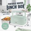 imageNostalgia 32Ounce Heated Electric Lunch Box  Travel Size 4 Cup Capacity for Soup Pasta and Leftovers  LeakProof Silicone Sealed Lid Foldable Carry Handle Detachable Cord  BlackSage